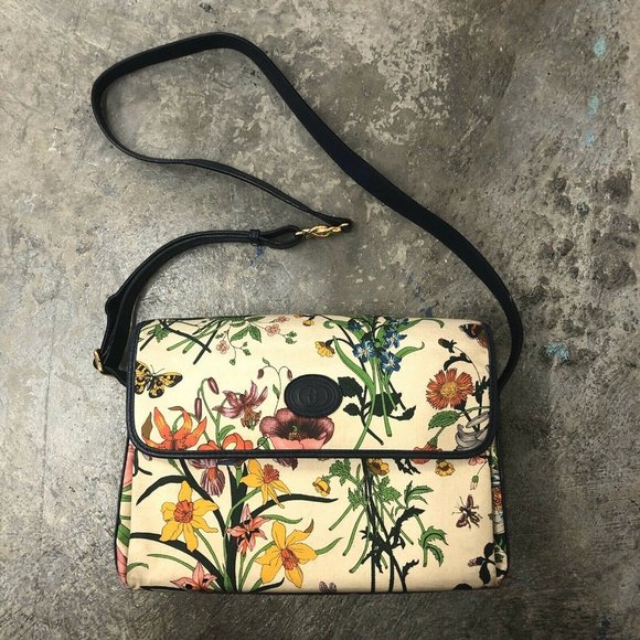 Gucci Handbags - Gucci Flora Souvenir Bag Garden Crossbody Navy